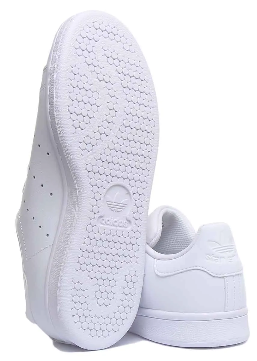 Adidas Stan Smith J Lace Up Leather Trainers In White For Youth