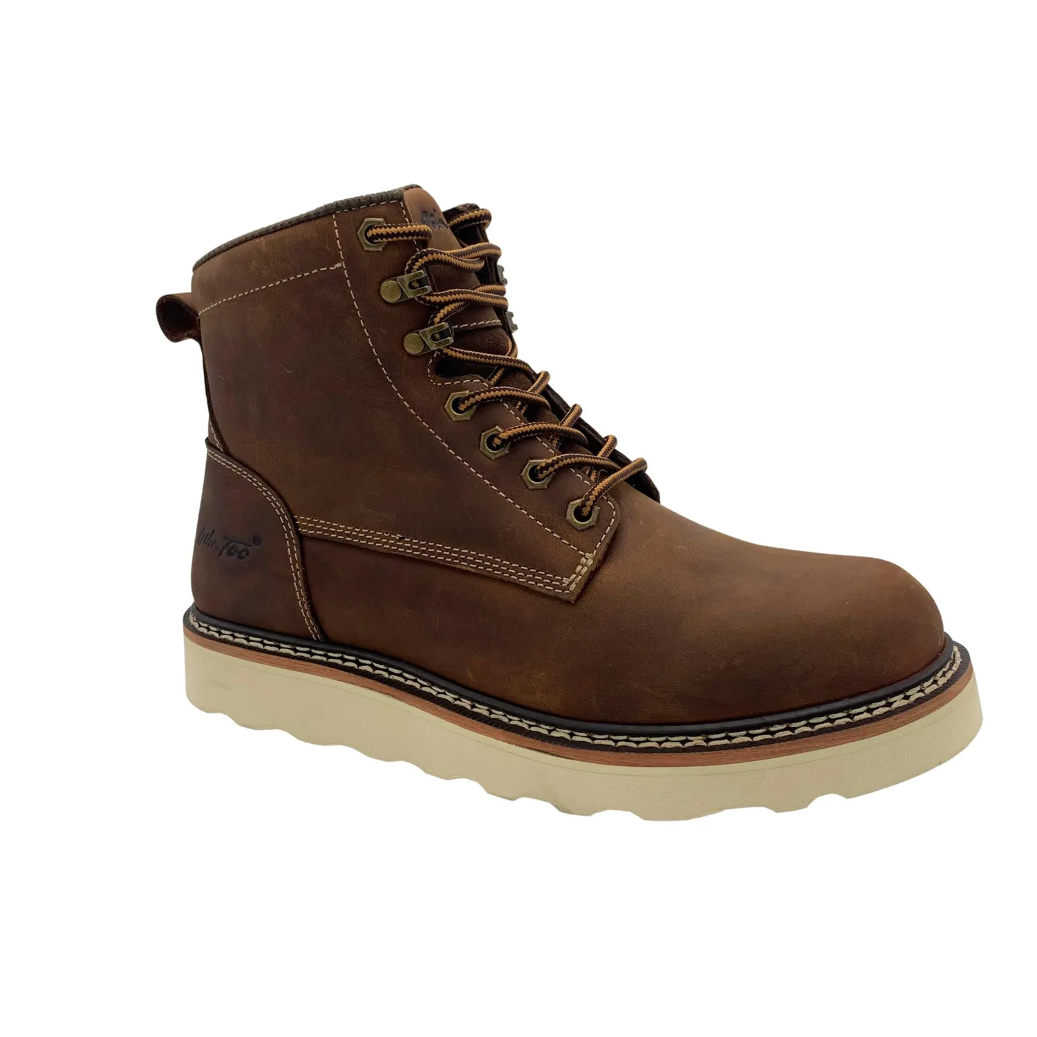 AdTec Mens Meadow 6in Round Toe Brown Leather Work Boots