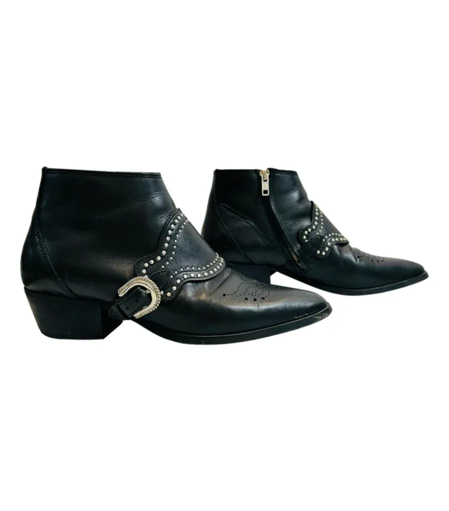 Claudie Pierlot Studded Buckle Ankle Boots. Size 39