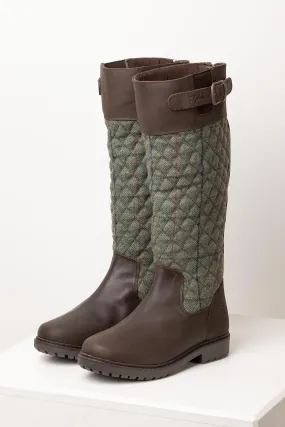 Womens Middleham Quilted Tweed Ankle Boots - Stylish & Durable