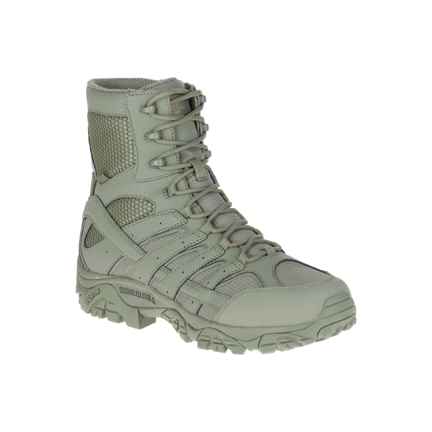 Mens 8 Tactical Work Boots in Waterproof Sage Green - Moab 2