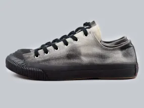 Pras Shellcap Low "Mura" Uneven Hand Dyed Sneakers Grey/Black