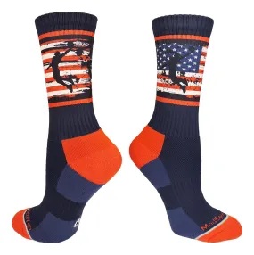 USA Flag Basketball Player Athletic Crew Socks